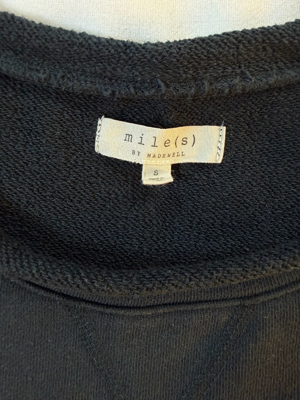 Madewell Black Cotton Crewneck Sweatshirt with Red, Blue, and Gray Stars - Picture 4 of 8
